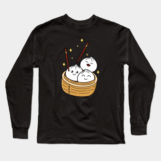 Happy Dumpling Long Sleeve T-Shirt by Kimprut